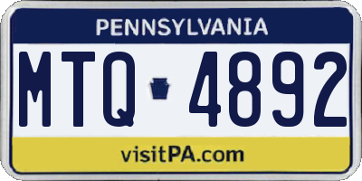 PA license plate MTQ4892