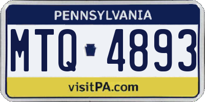 PA license plate MTQ4893