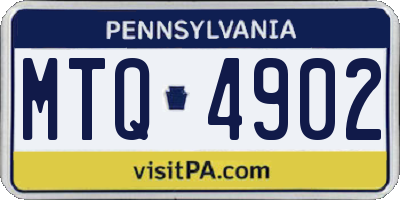 PA license plate MTQ4902