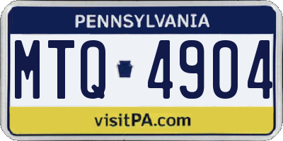 PA license plate MTQ4904