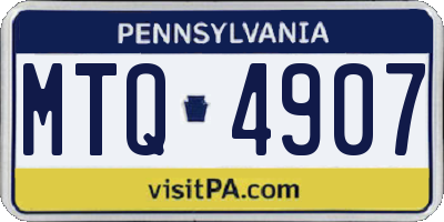 PA license plate MTQ4907