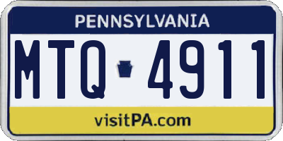 PA license plate MTQ4911