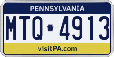 PA license plate MTQ4913