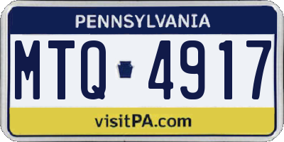 PA license plate MTQ4917