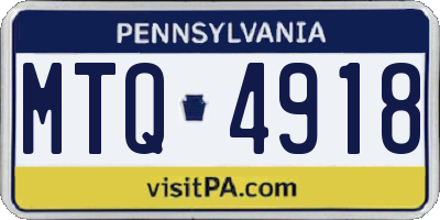 PA license plate MTQ4918