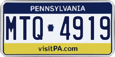 PA license plate MTQ4919