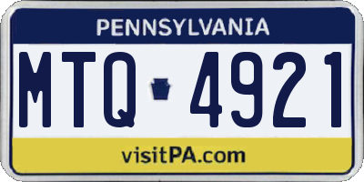 PA license plate MTQ4921