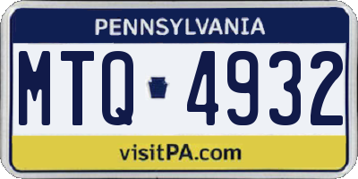 PA license plate MTQ4932