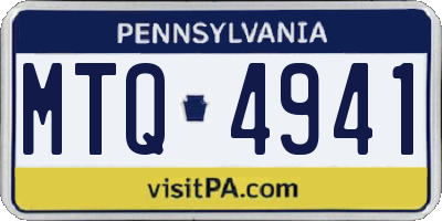 PA license plate MTQ4941