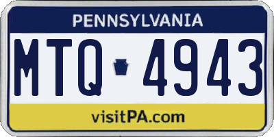 PA license plate MTQ4943