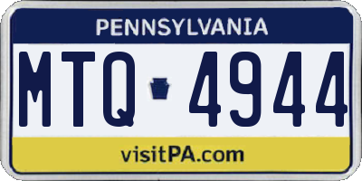 PA license plate MTQ4944