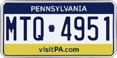 PA license plate MTQ4951