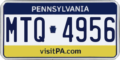 PA license plate MTQ4956