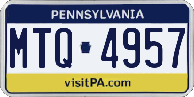 PA license plate MTQ4957