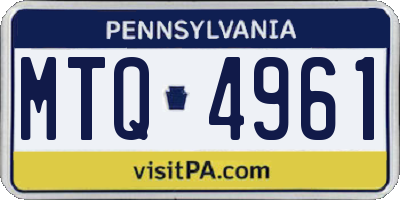 PA license plate MTQ4961