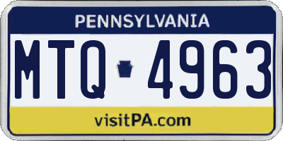 PA license plate MTQ4963