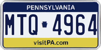 PA license plate MTQ4964