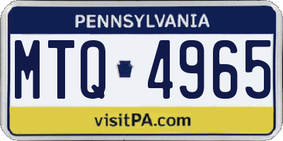 PA license plate MTQ4965