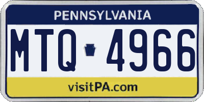 PA license plate MTQ4966