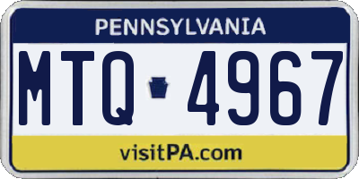 PA license plate MTQ4967