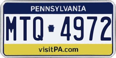 PA license plate MTQ4972