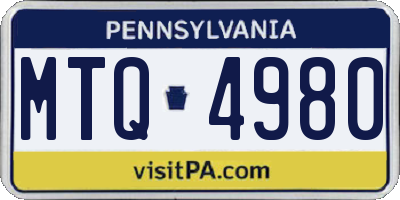 PA license plate MTQ4980