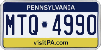 PA license plate MTQ4990
