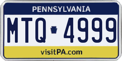 PA license plate MTQ4999