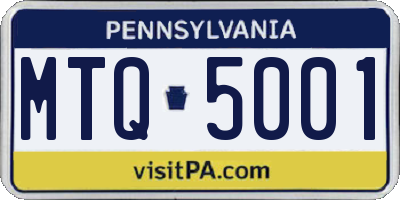 PA license plate MTQ5001