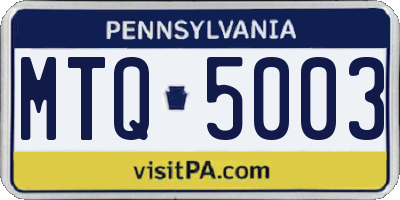 PA license plate MTQ5003
