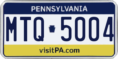 PA license plate MTQ5004