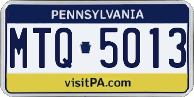 PA license plate MTQ5013