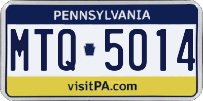 PA license plate MTQ5014
