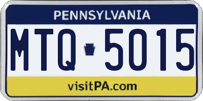 PA license plate MTQ5015