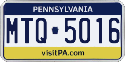 PA license plate MTQ5016