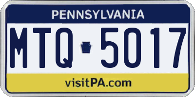 PA license plate MTQ5017