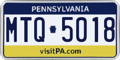PA license plate MTQ5018