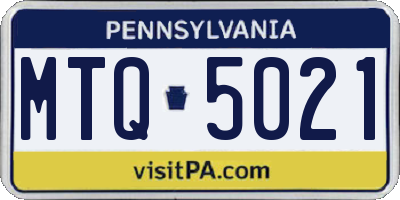 PA license plate MTQ5021