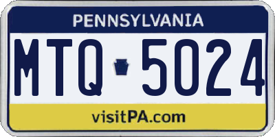 PA license plate MTQ5024