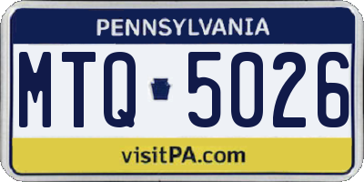 PA license plate MTQ5026