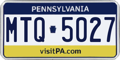 PA license plate MTQ5027
