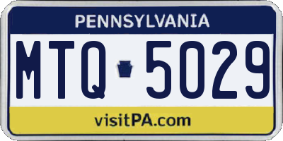 PA license plate MTQ5029