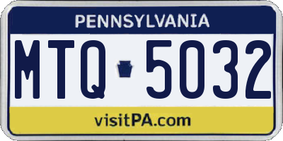 PA license plate MTQ5032