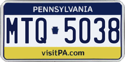 PA license plate MTQ5038