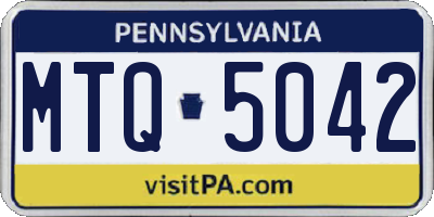 PA license plate MTQ5042