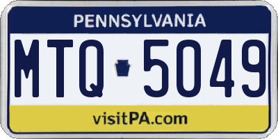 PA license plate MTQ5049