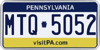 PA license plate MTQ5052