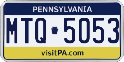 PA license plate MTQ5053