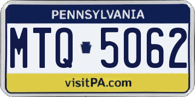 PA license plate MTQ5062