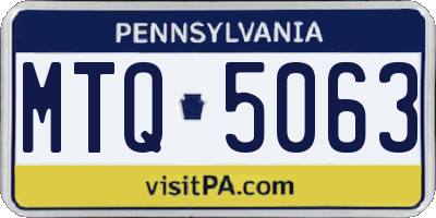 PA license plate MTQ5063